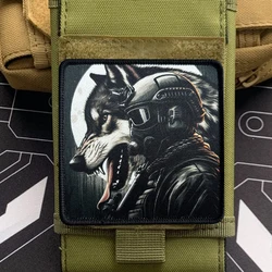 Parche táctico Warrior&Wolf con velcro – Insignia militar del ejército