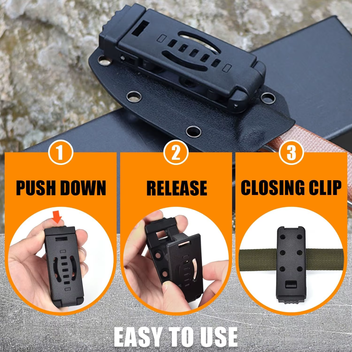 Funda táctica para cuchillo con clip – Portaherramientas universal EDC - imagen 5