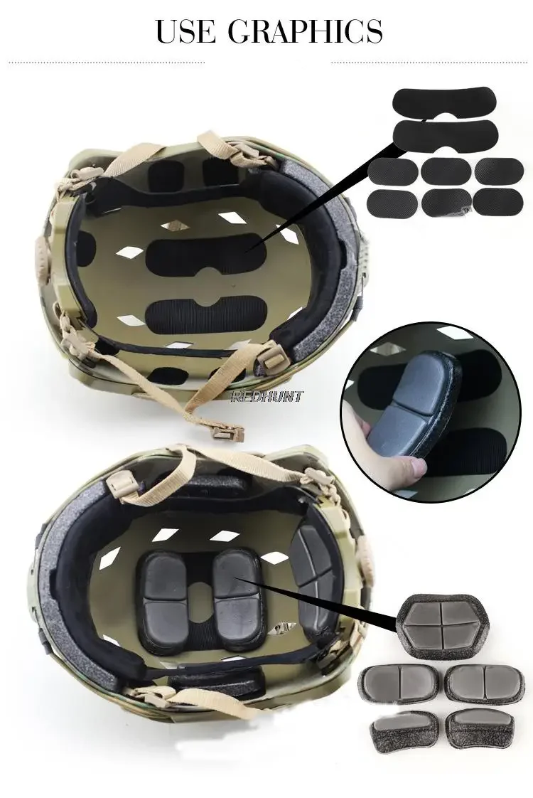 Casco táctico rápido EPP, esponja de espuma viscoelástica, cojín interior, accesorio de equipo de tiro al aire libre para equipo de Paintball de caza