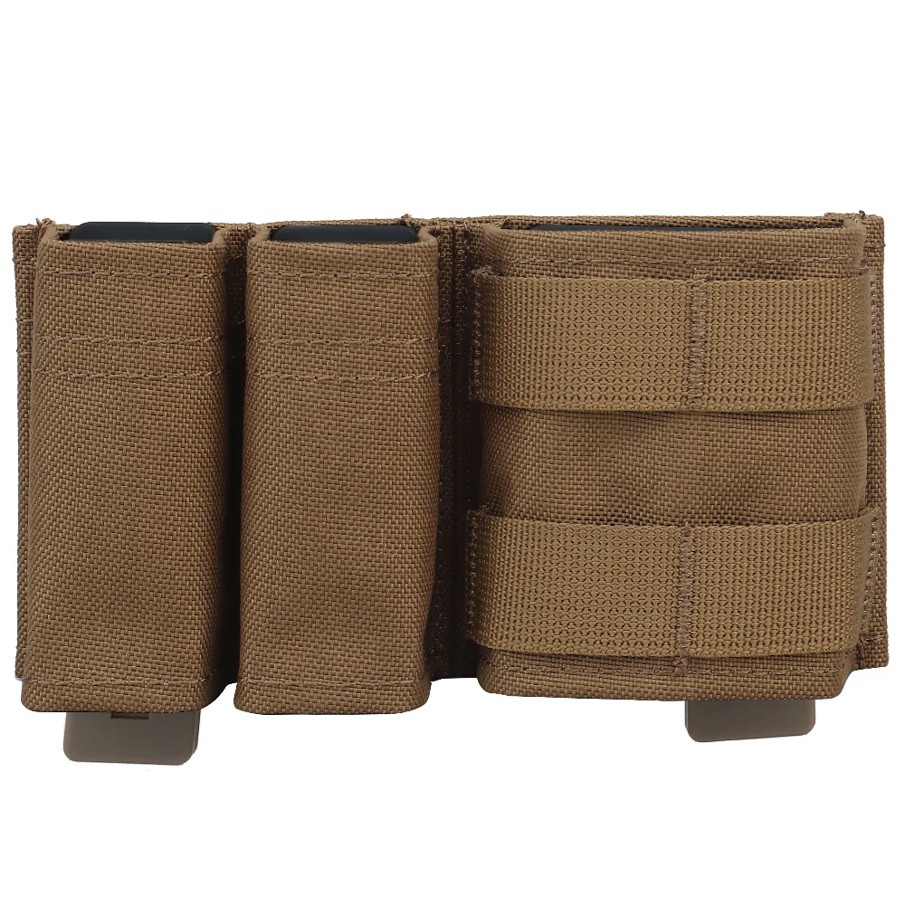 Bolsa táctica Airsoft 5,56, 9mm, 1 + 2 lados, Triple bolsa para revistas, bolsa MOLLE Mag de extracción rápida, chaleco MC, bolsas para munición Molle