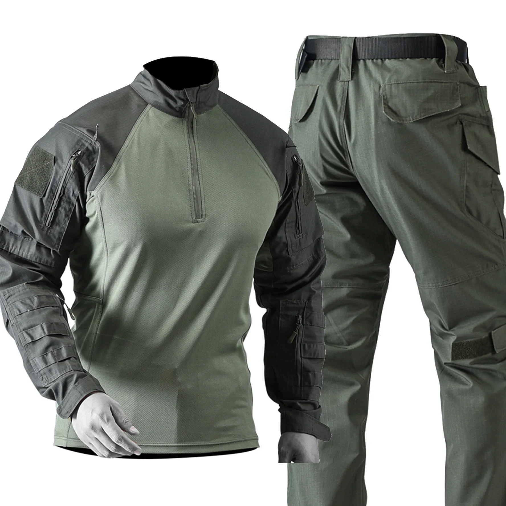 Uniforme táctico, ropa de caza de camuflaje, camisas de combate, ropa de trabajo, pantalones Cargo, trajes de entrenamiento para hombres, conjuntos de Paintball Airsoft impermeables - imagen 2