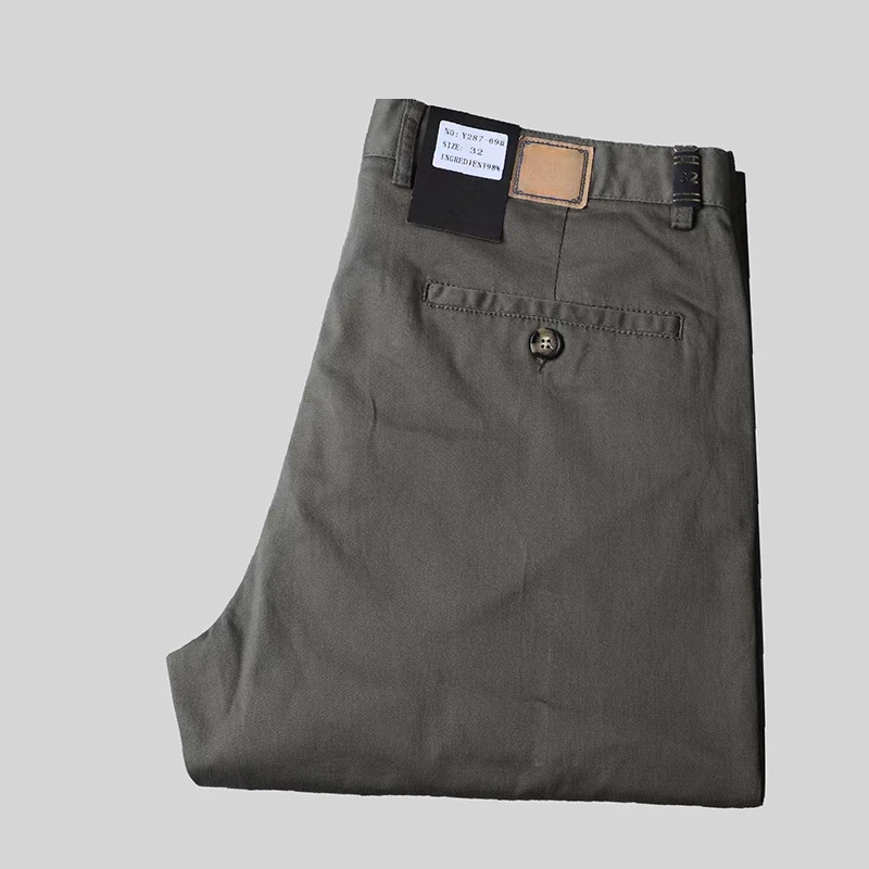 Pantalones largos de algodón para hombre, Pantalón recto y transpirable de alta calidad, a la moda, informal, para oficina y negocios, novedad - imagen 2