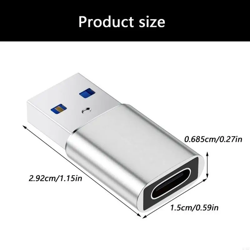 Adaptador convertidor USB 3,0 macho a tipo C, carcasa Metal para dispositivos digitales, transmisión rápida datos, - imagen 4