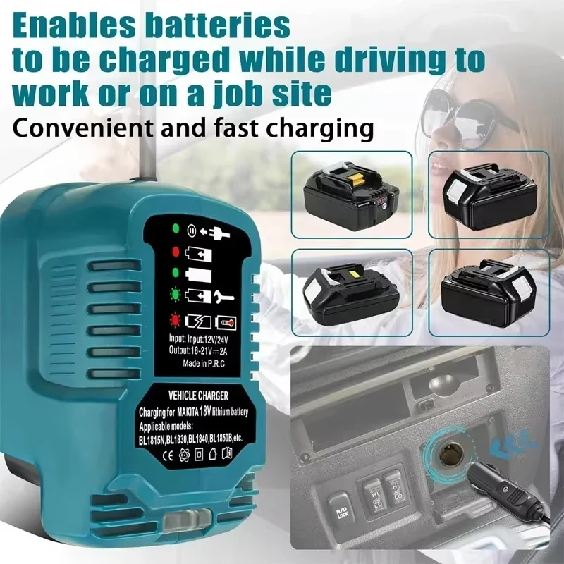 Cargador Makita Milwaukee Dewalt 18V/20V – Enchufe mechero coche - imagen 4