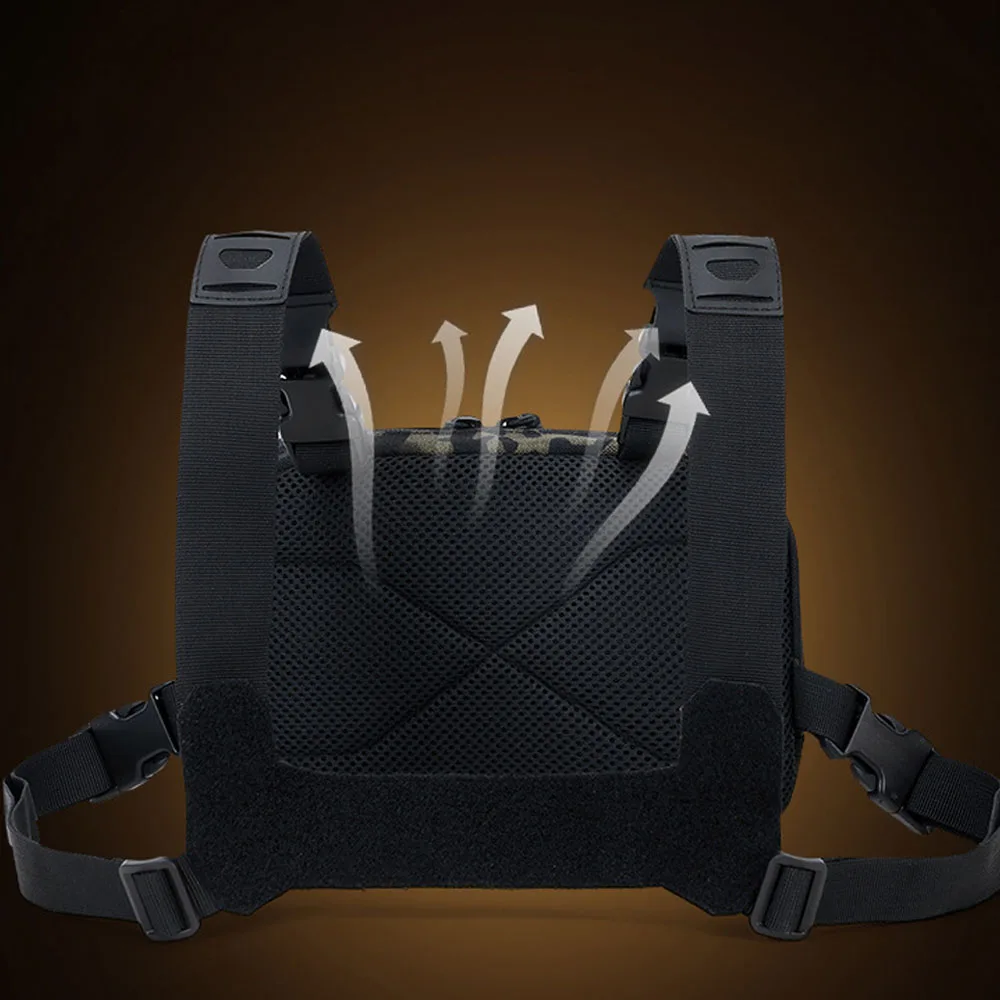 Bolsa de pecho deportiva táctica, chalecos transpirables ajustables para correr, bolsa de chaleco multifuncional para senderismo, pesca, caza y viajes - imagen 4