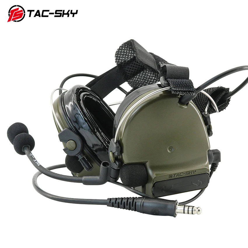 TAC-SKY diadema trasera táctica TSCIII auriculares de tiro walkie-talkie protección auditiva reducción de ruido auriculares Airsoft y U94 Ptt - imagen 5