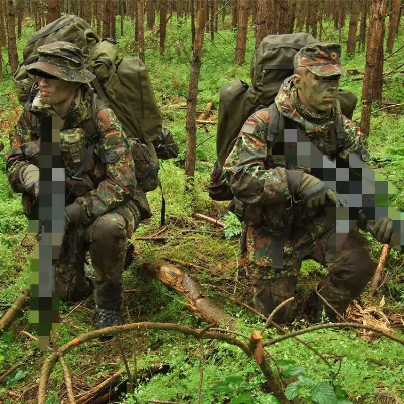 Versión militar alemana selva pública manchado camuflaje Flecktarn sombrero con NSN sombrero de pescador al aire libre sombreado para el sol sombrero de borde redondo - imagen 4