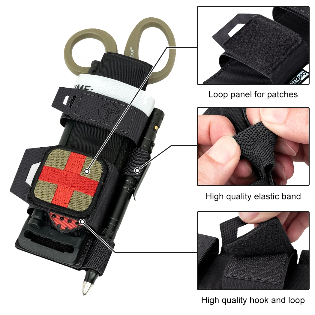TOPTACPRO bolsa de torniquete táctico bolsa de cizalla para traumatismos soporte de tijera Molle 8525 - imagen 4