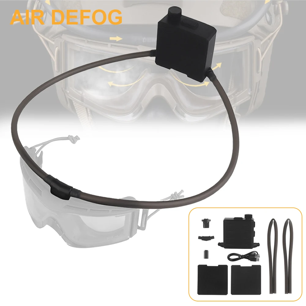 Gafas tácticas, desempañador de ventilador, Kit antiniebla, gafas, desempañador de aire para tiro Airsoft, Motocross, esquí, montañismo, visión clara