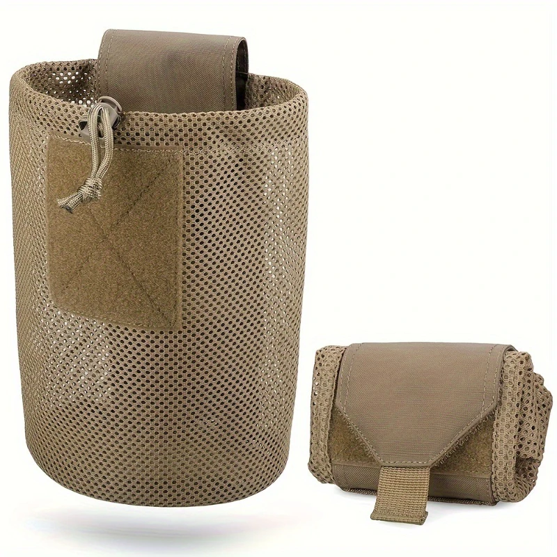 Bolsa táctica Molle enrollable, malla plegable, Airsoft, caza, EDC, bolsillo para exteriores, cordón, revista, utilidad, riñonera plegable - imagen 3