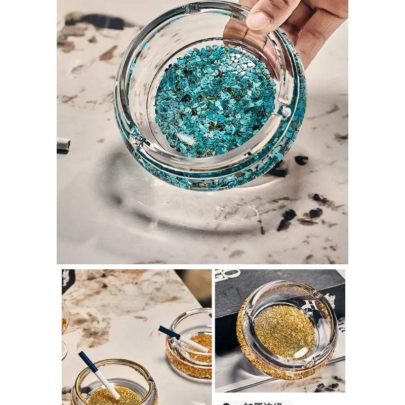 Cenicero de cristal mariposa, grande para salón - imagen 4