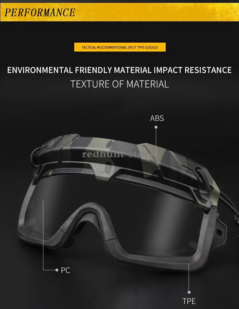 Gafas deportivas con protección UV para exteriores, lentes a prueba de viento, casco táctico, caza, Paintball, novedad - imagen 4