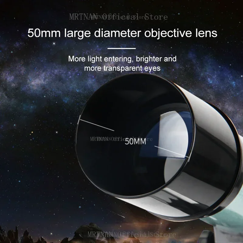 Telescopio astronómico de refracción 36050 con trípode portátil, telescopio Monocular, alcance de observación espacial, regalo - imagen 3