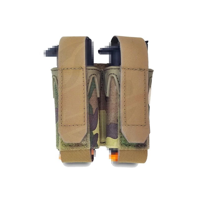 Bolsa doble Mag Airsoft, portador de placa táctica, bolsa para revistas de 9mm, bolsa MOLLE de liberación rápida para caza, equipo de funda