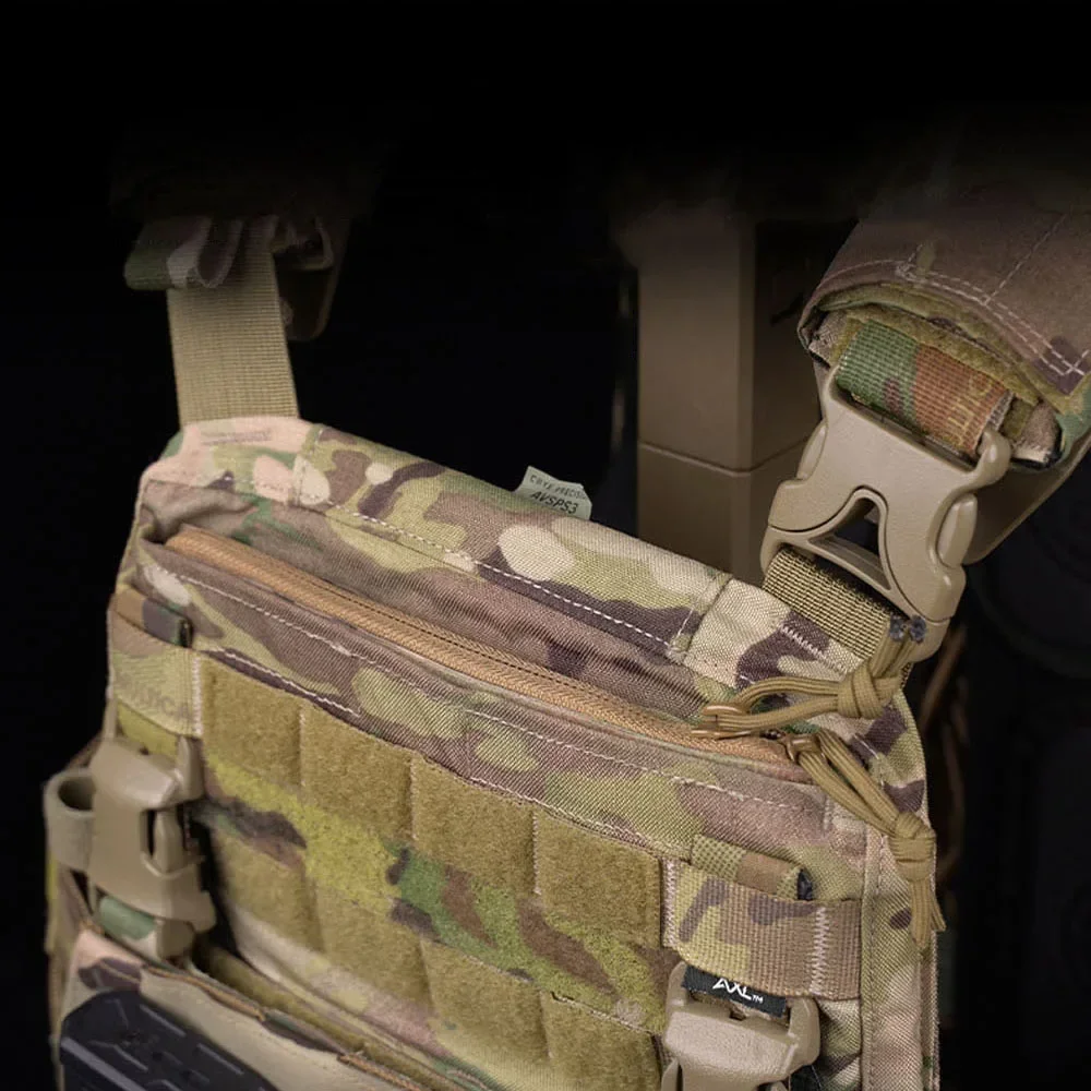 Chaleco táctico con doble cremallera, bolsa de inserción para chaleco Crye AVS, bolsillo de almacenamiento, cubierta con cremallera, chaleco de caza Airsoft, accesorios con cremallera YKK - imagen 5