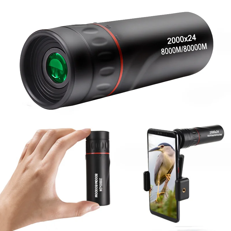 Telescopio monocular con zoom ajustable HD para caza y acampada