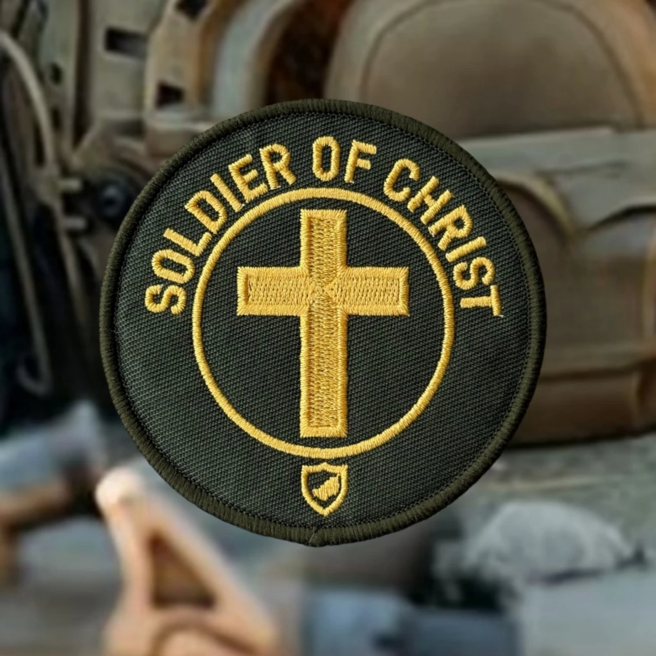 Parche táctico velcro cruz soldado Cristo bordado para militar - imagen 4