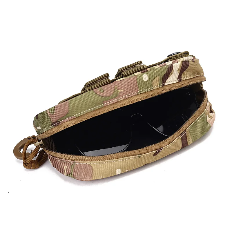 Bolsa para gafas tácticas para caza, caja protectora MOLLE a prueba de golpes para gafas, estuche portátil para gafas de sol para exteriores, nailon 1000D - imagen 5