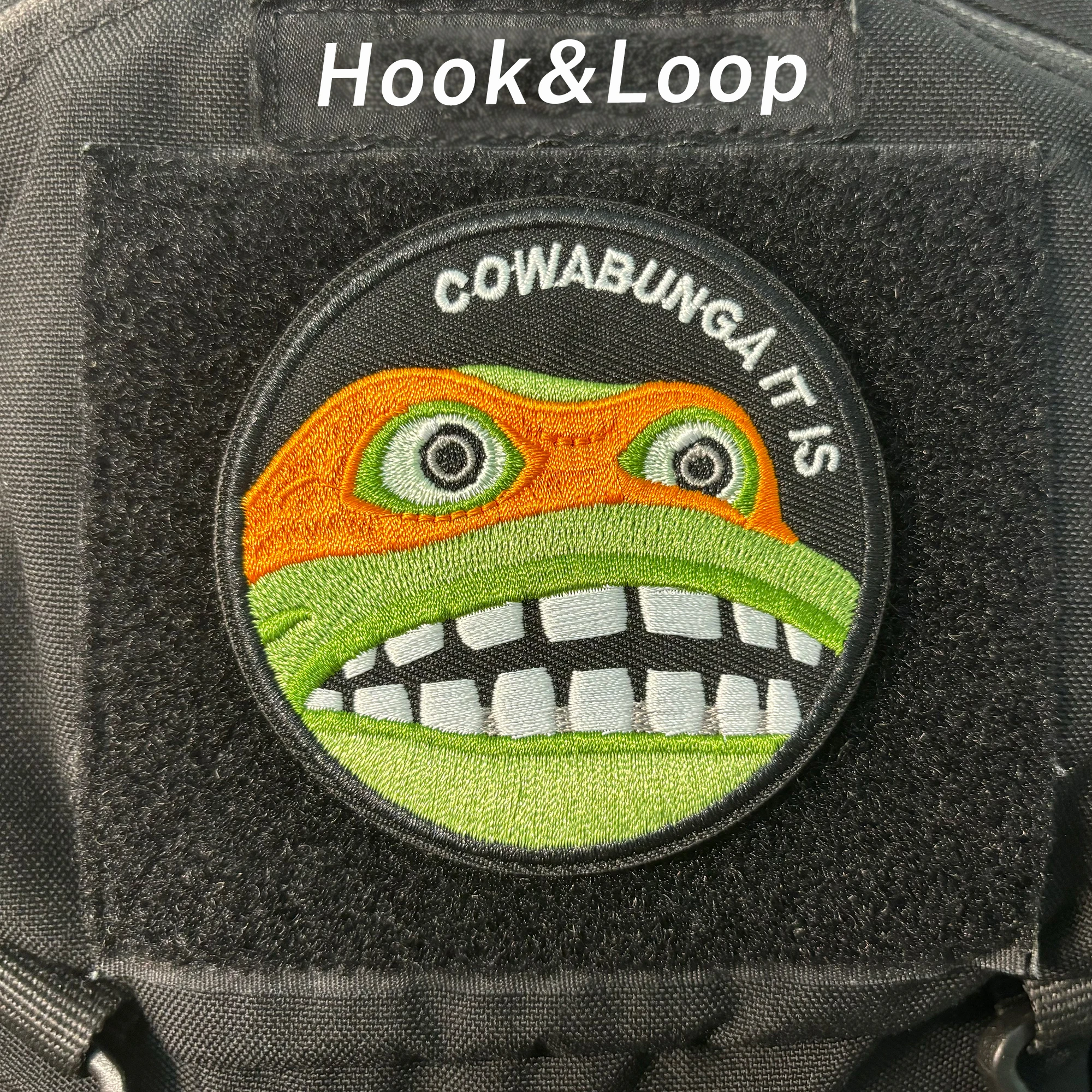 Cowabunga It is parche moral divertido con cierre de gancho y bucle - imagen 5