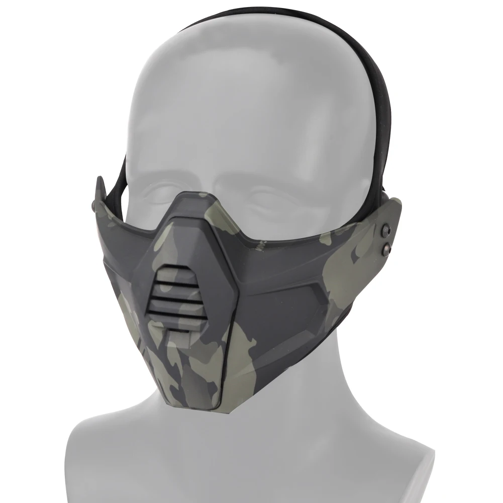 Mascarilla táctica de Airsoftsports para hombre, máscara de media cara para tiro al aire libre, Paintball Cs Wargame, combate - imagen 2
