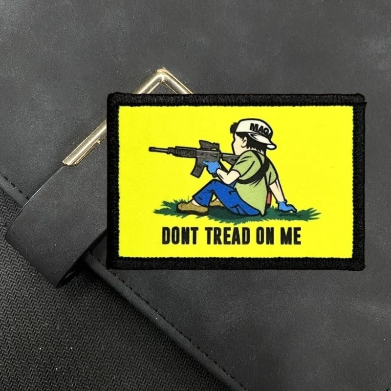 Parche de insignia de moral táctica divertida, NO pegue en mí, pegatina de mochila, NO desmonte, parches estampados de Robot - imagen 3