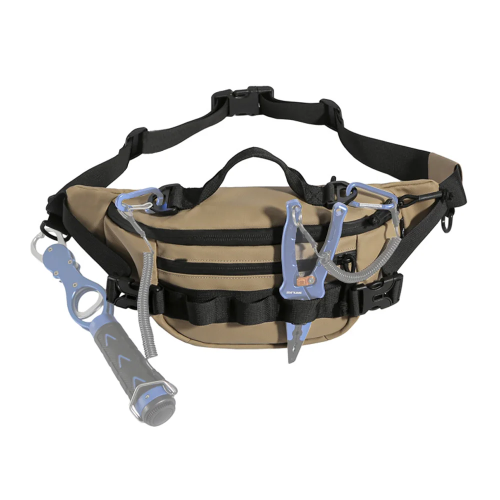 Riñonera para aparejos de pesca de 5L, riñonera impermeable para el pecho, bolso de hombro multifuncional para exteriores para hombre, dispositivos y alicates de Control de peces - imagen 5