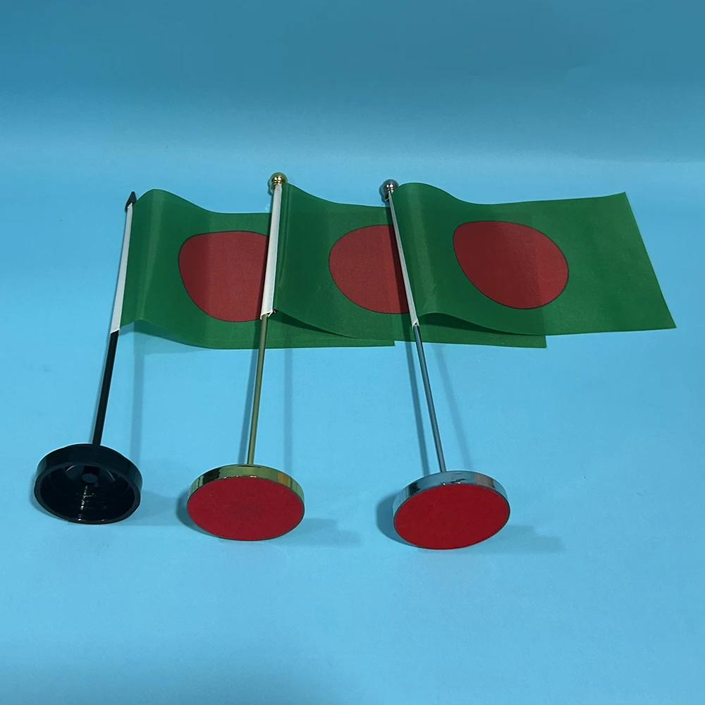 BANDERA DE SKY Bandera de escritorio de oficina Bandera de Bangladesh 14x21 cm BD Bandera nacional de Bangladesh Mesa de campo Banner Adornos de escritorio Banderas - imagen 2