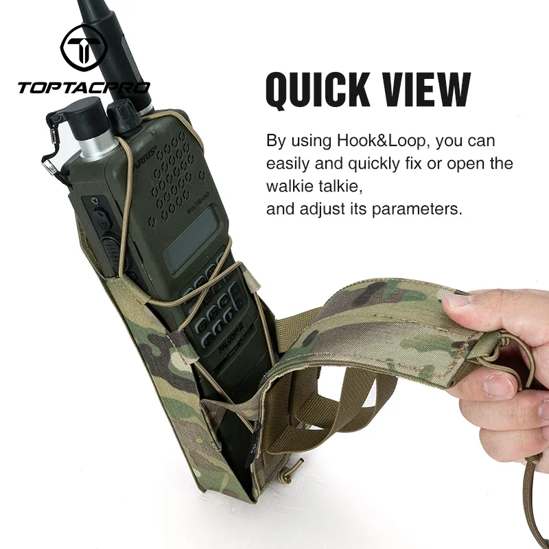 TOPTACPRO bolsa de Radio táctica para Walkie Talkie MOLLE MBITR PRC148 152 funda de herramientas de Radio 8533 - imagen 5