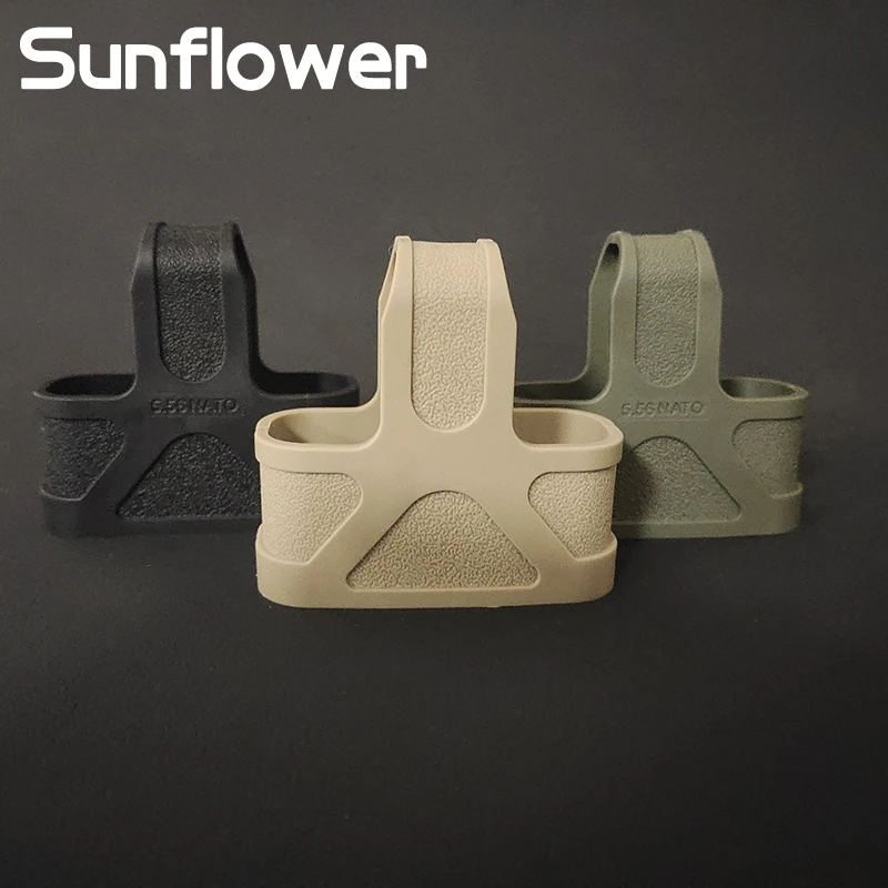 Anillo táctico de nailon 5,56, jaula de goma para revista M4 M16, funda protectora Quick Mag Pull AR15, accesorio para revista de pistola, Rifle de caza
