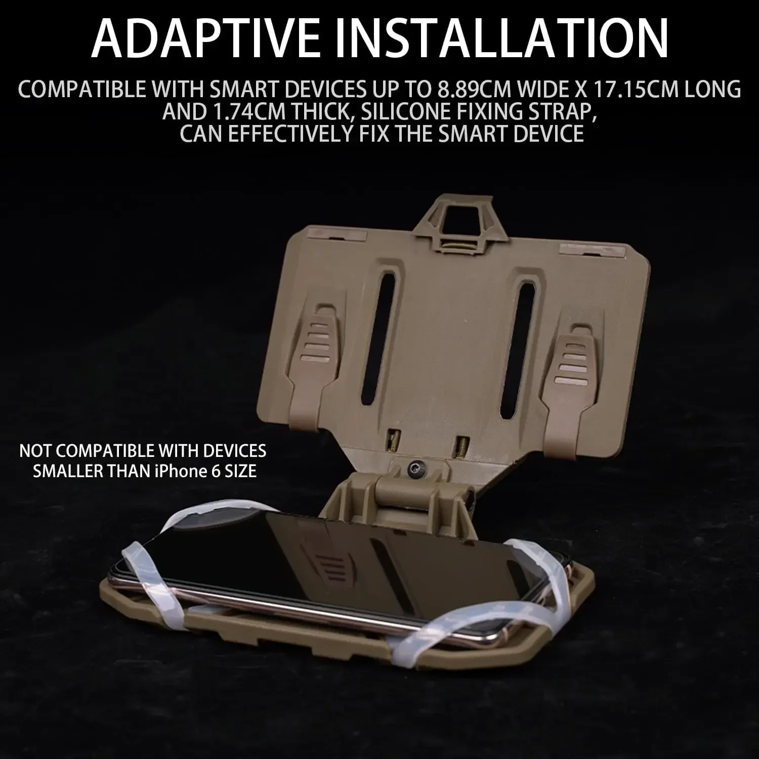 Panel MOLLE soporte teléfono móvil – Plegable táctico para chaleco - imagen 3