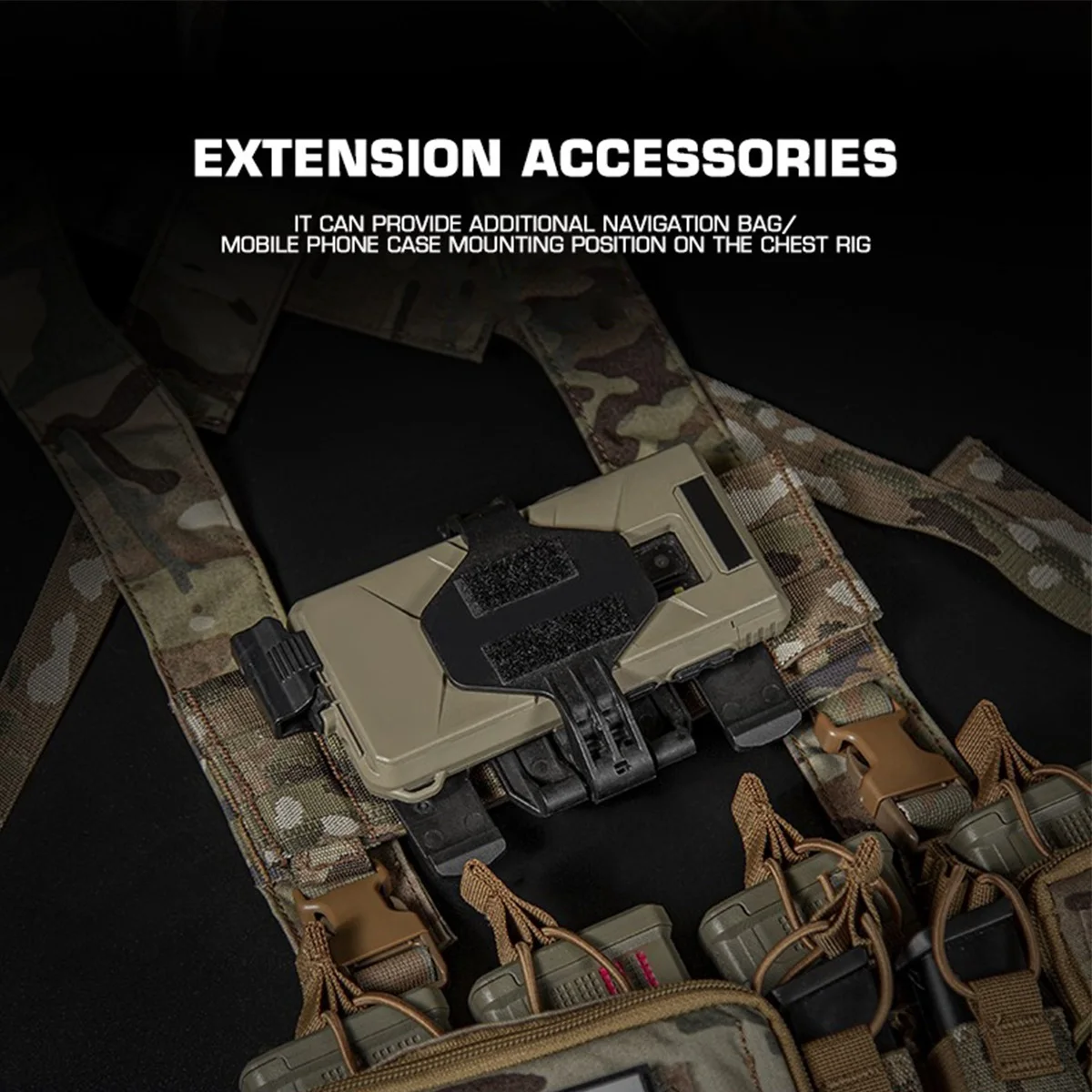 D3CRM Mk4 Panel frontal Puente EUD, puente de dispositivo de usuario de extremo táctico, soporte para teléfono móvil Panel frontal MOLLE para chaleco, equipo de pecho - imagen 5