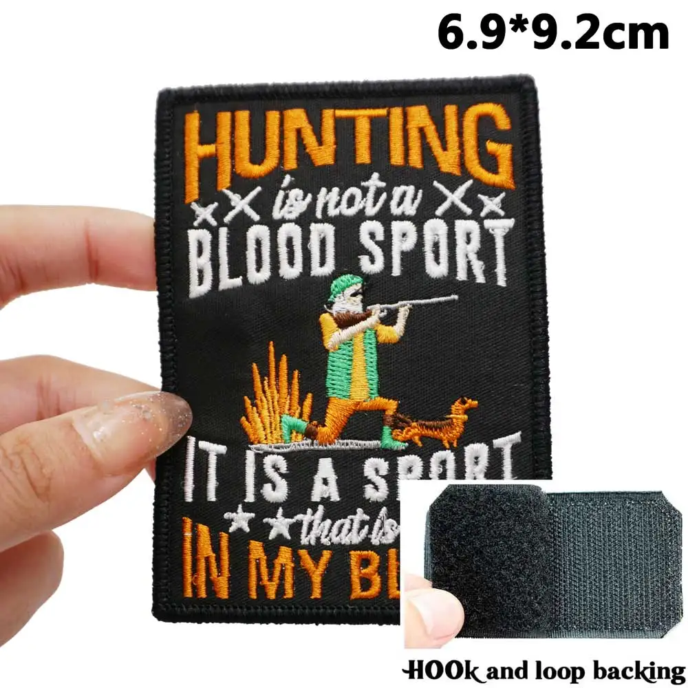 Parches bordados de caza, apliques de etiqueta de costura, banda de motorista punk, insignias de ropa de Rock con respaldo de gancho - imagen 2