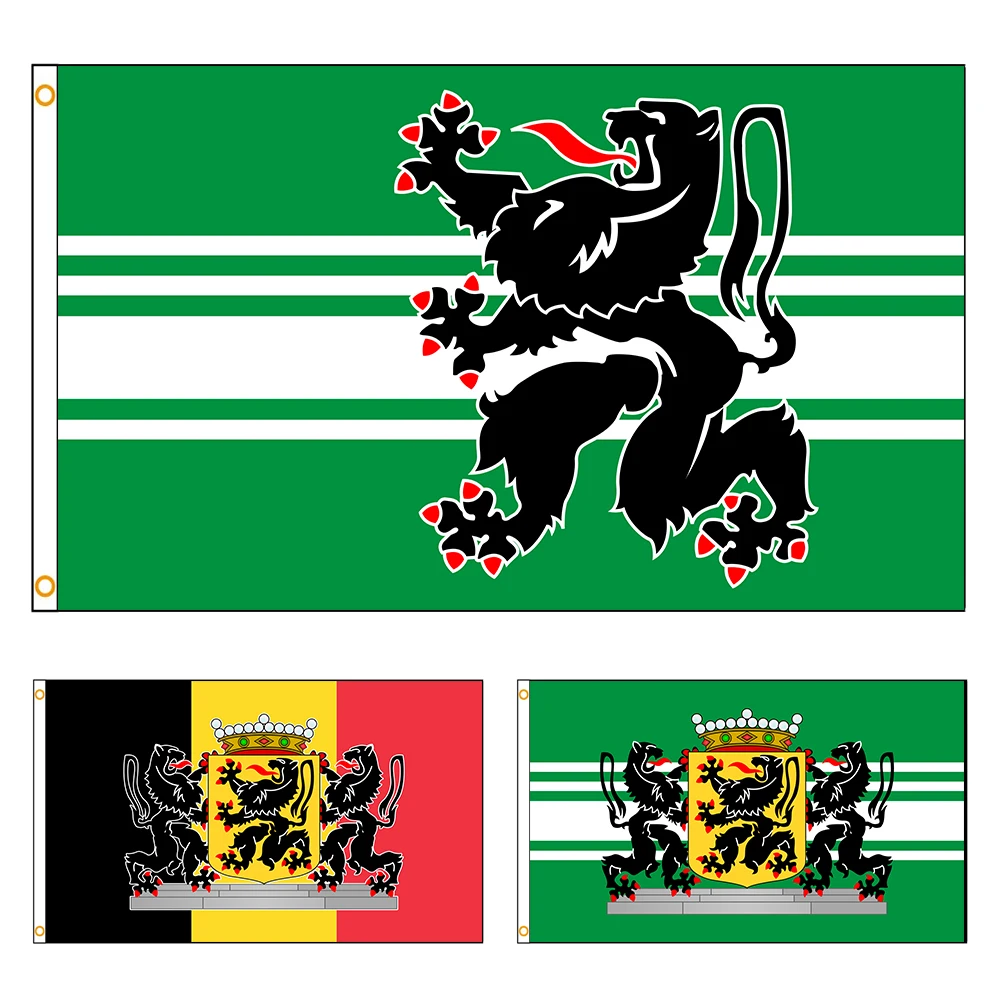 Bandera de Flandes Oriental de Bélgica, pancarta impresa de poliéster, tapiz de decoración, 90x150cm - imagen 2