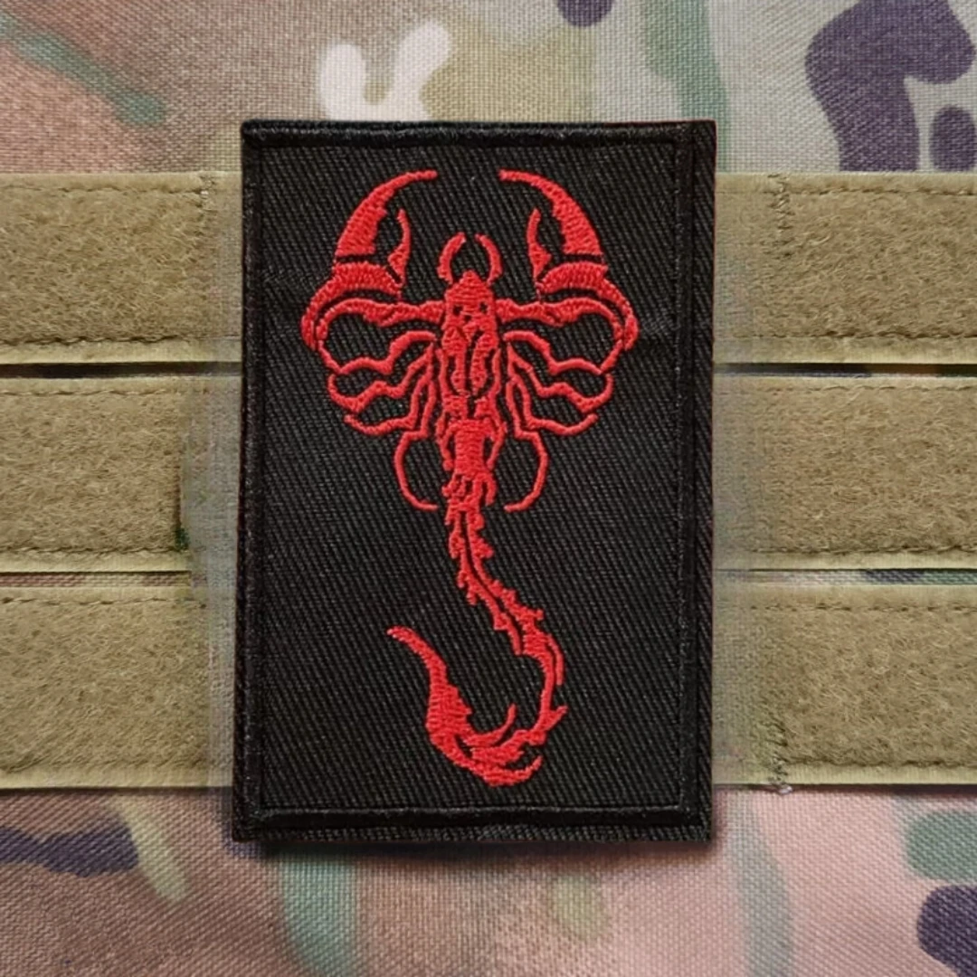 Parches de gancho y bucle bordados Scorpion Chevron para ropa, brazalete táctico militar del ejército, pegatina de embalaje trasero para exteriores - imagen 5