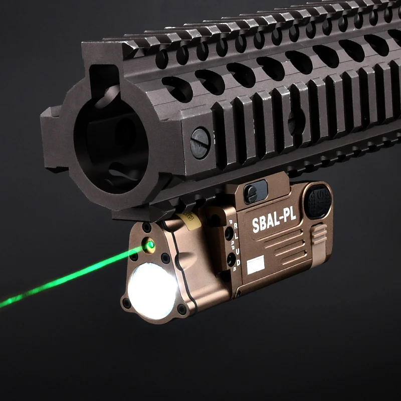 Linterna de SBAL-PL táctica para Airsoft, luz estroboscópica CNC, indicador de punto rojo y verde, compatible con pistola potente de 20mm, láser colgante para caza - imagen 3