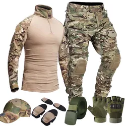 Uniforme táctico hombre con camisa de combate y pantalón cargo