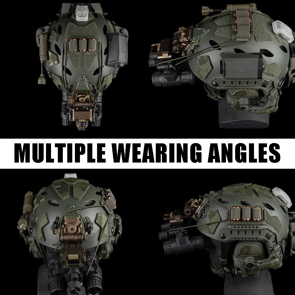 Tactische helmen NVG-sleutelkoorden met batterijopslaghouder Kabelorganizer met 3 elastische lussen Opslag van tactische helmuitrusting - imagen 5