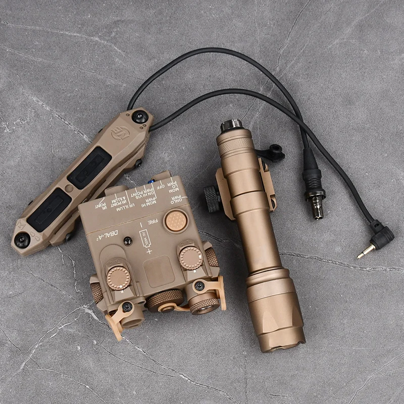 Táctica DBAL-A2 versión simplificada, conjuntos de linterna Surefir M300A M600C, punto rojo, indicador de Airsoft apto para láser de caza de Rail de 20mm - imagen 2