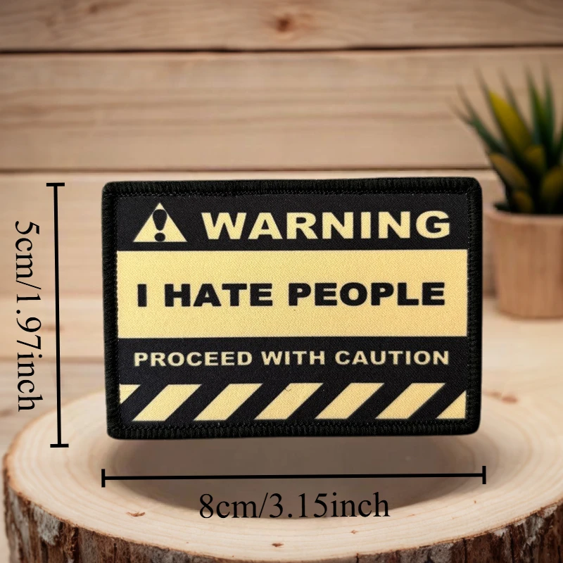 Parche táctico I Hate People moral con velcro para ropa y mochila - imagen 3