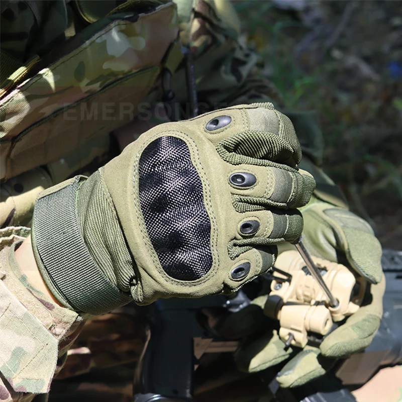 Emersongear-guantes tácticos de combate con dedos completos, equipo de protección para manos, ropa de mano para caza, Milsim, entrenamiento de senderismo al aire libre EM9347