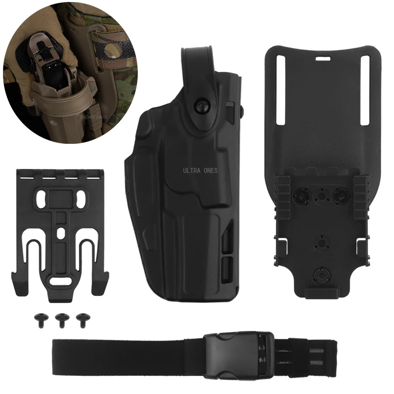 Funda de pistola táctica para MK-17 P320, fundas de pierna de liberación rápida para caza al aire libre, tiro M17, transporte de pistola de mano derecha