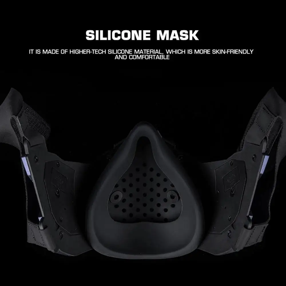 Máscara táctica de Paintball Airsoft estilo Cyberpunk cara completa transpirable fiesta de Halloween máscara de Cosplay lente desmontable máscara de noche - imagen 4