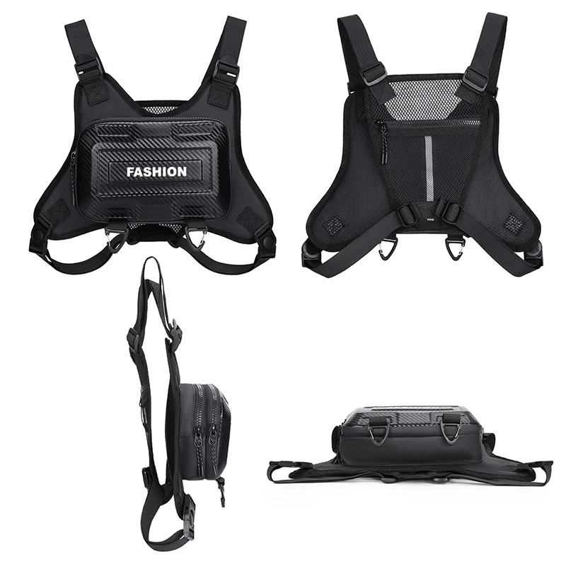 Bolsa de chaleco táctico para deportes al aire libre para hombres, senderismo, Camping, senderismo, entrenamiento, bolsa de pecho, viaje, correr, mochila reflectante transpirable - imagen 5