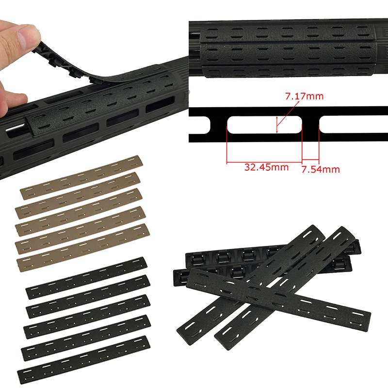 Kit de cubierta de riel Keymod M-LOK MOE para caza, Rifle táctico Airsoft MLOK, Protector de tope manual, riel Picatinny de 20mm M4 AR15 HK416 BCM - imagen 5