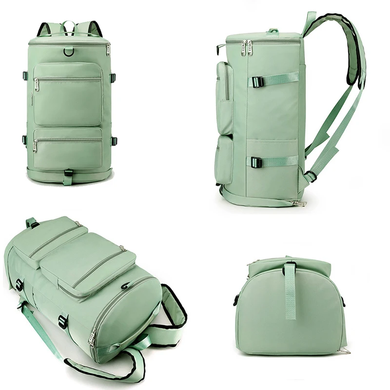 Mochila deportiva impermeable para hombre y mujer, bolso de hombro multifuncional para gimnasio al aire libre, Yoga, zapatos de gran capacidad, Duffle seco y húmedo - imagen 5