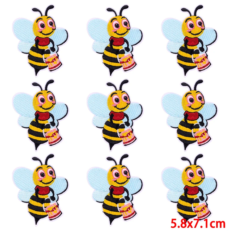 Parche bordado de animales de dibujos animados para planchar en la ropa, parches bordados de flores para ropa, pegatinas de apliques, 10 piezas por lote - imagen 3