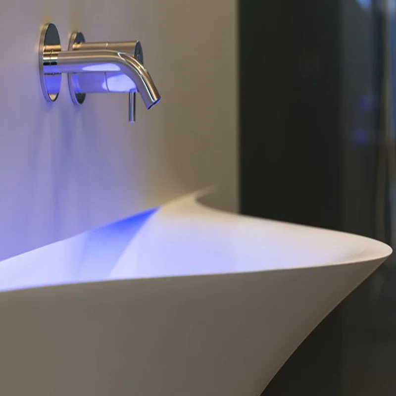 Lavabo de encimera de pared integrado, mueble de roble personalizado, lavabo para el hogar - imagen 2