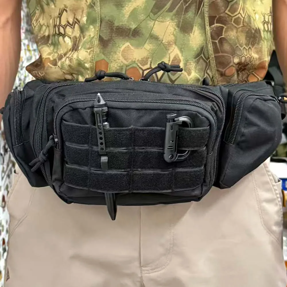 Riñonera táctica oculta con funda para pistola y bolsa para revistas, tela Oxford duradera, cierre de cremallera, diseño clásico - imagen 2