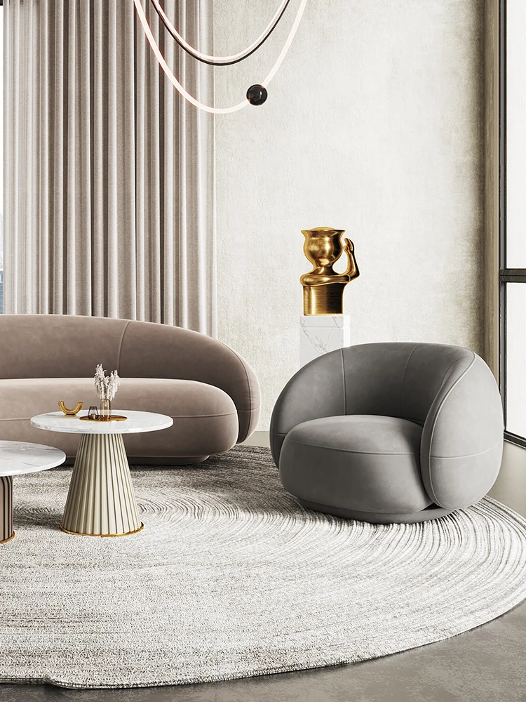 Sofá perezoso de lujo moderno, tatami, balcón, silla de ocio, celebridades creativas en línea, ins, aterrizaje en un pequeño sofá individual. - imagen 5