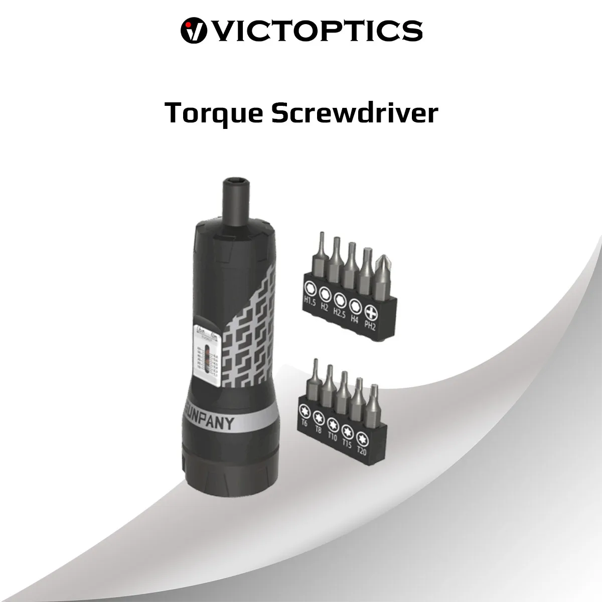 VictOptics Juego de Destornillador Dinamométrico con 10 Puntas, Ajustable 10-60 in/lbs (1,1-6,8Nm), Herramienta de Montaje para Armeros, Acero Duradero, Empuñadura de Goma